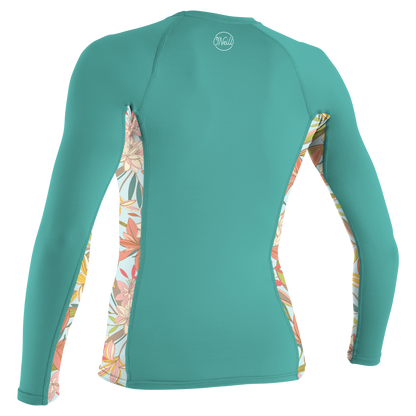 O'Neill Wms Side Print L/S Rash Guard - L/S Rash Guards