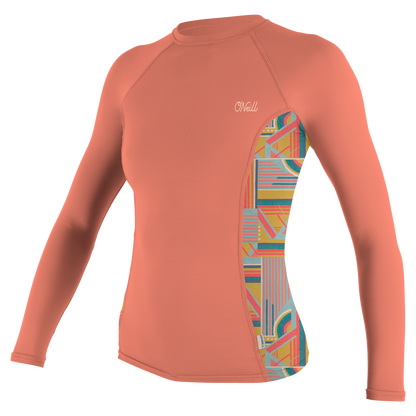 O'Neill Wms Side Print L/S Rash Guard - L/S Rash Guards