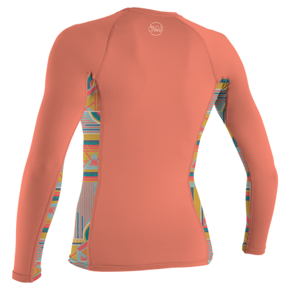 O'Neill Wms Side Print L/S Rash Guard - L/S Rash Guards