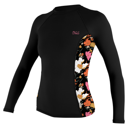 O'Neill Wms Side Print L/S Rash Guard - L/S Rash Guards