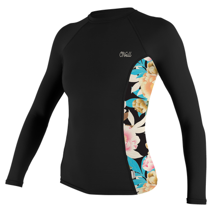 O'Neill Wms Side Print L/S Rash Guard - L/S Rash Guards
