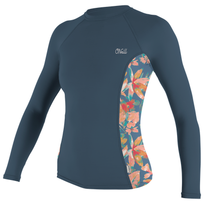 O'Neill Wms Side Print L/S Rash Guard - L/S Rash Guards