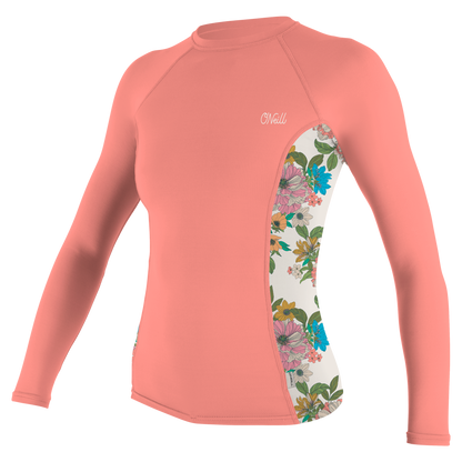 O'Neill Wms Side Print L/S Rash Guard - L/S Rash Guards