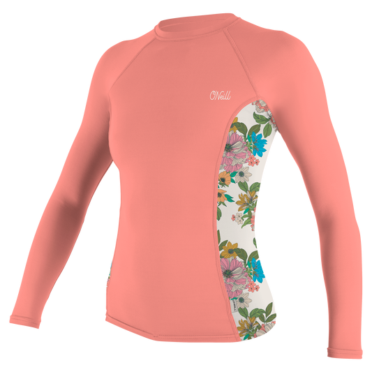 O'Neill Wms Side Print L/S Rash Guard - L/S Rash Guards