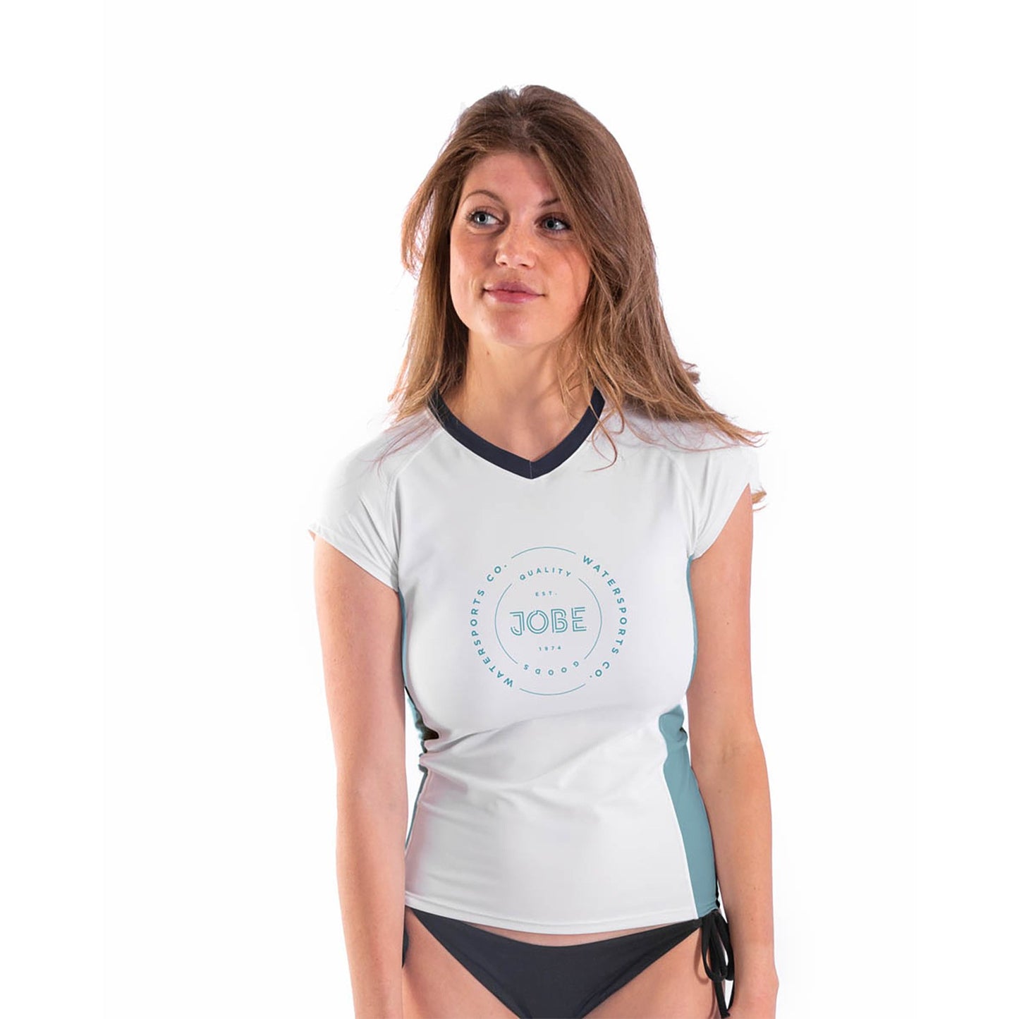Jobe Rash Guard Shortsleeve Women V-Neck White - S/S Shirts