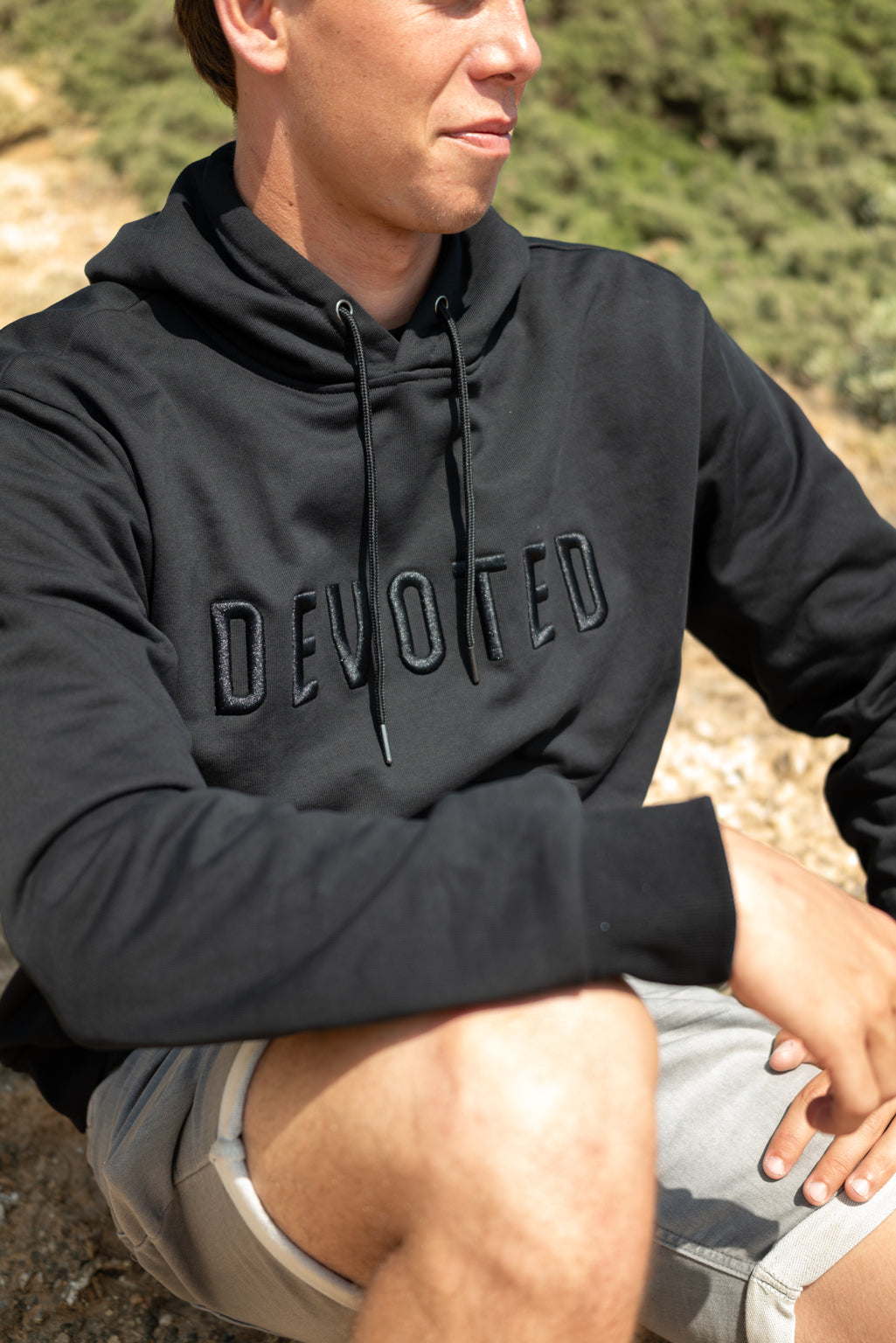 Devoted Puff Embroided Logo Hood - Hoodies