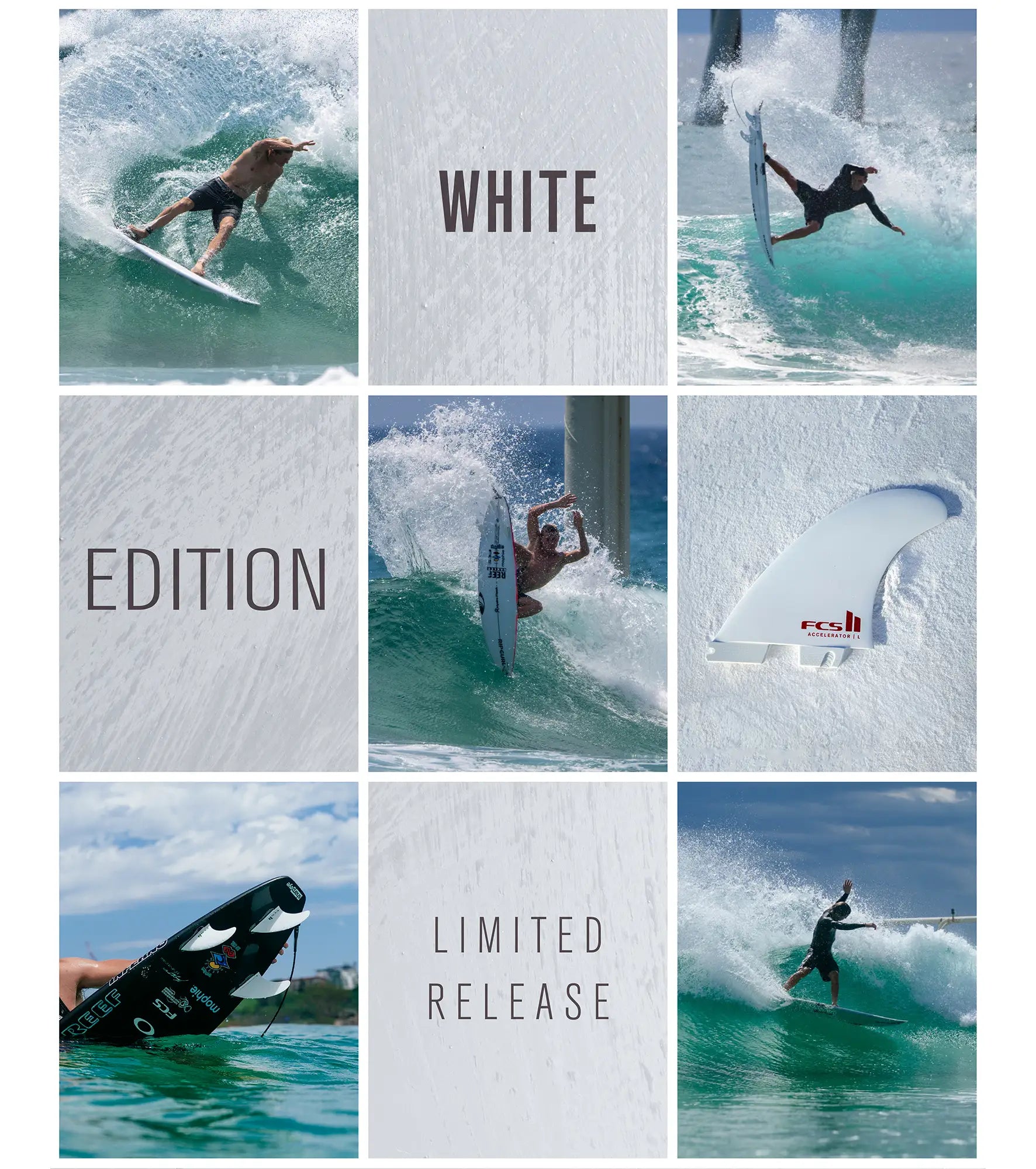 FCS II Accelerator Performance Core Thruster Fins - White Editions - FCS II/Thruster