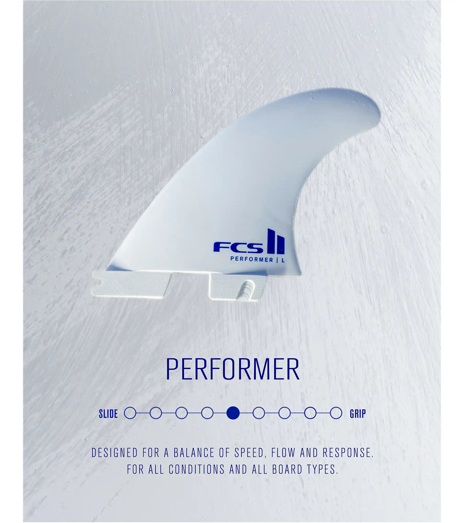 FCS II Performer Performance Core Thruster Fins - White Edition - FCS II/Thruster