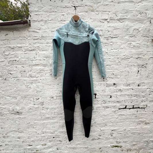 Rip Curl Women Dawn Patrol 3/2 Chest Zip Sublimed Wetsuit Mid Blue 14Wwfs USED - Fullsuit / Front-zip
