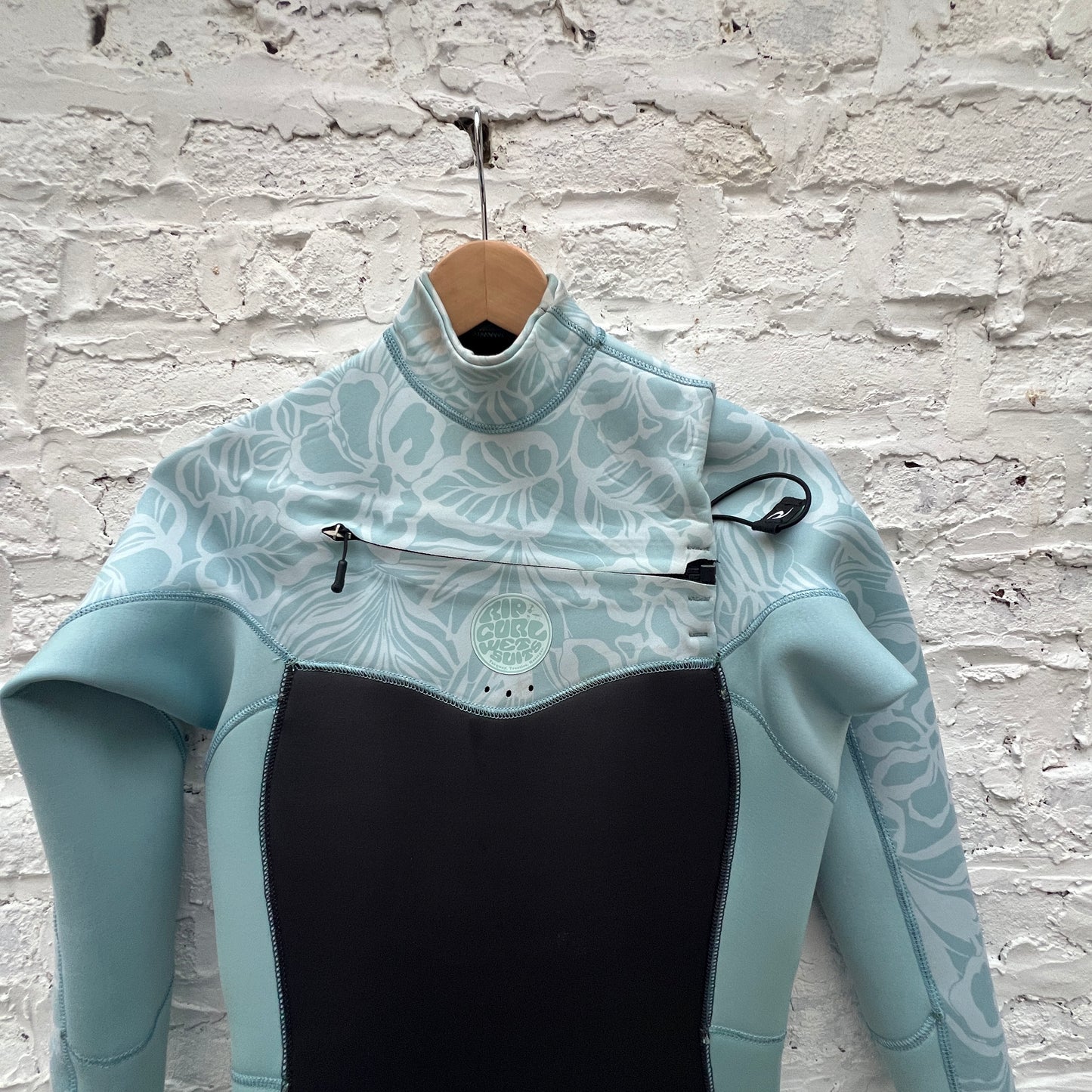 Rip Curl Women Dawn Patrol 3/2 Chest Zip Sublimed Wetsuit Mid Blue 14Wwfs USED - Fullsuit / Front-zip