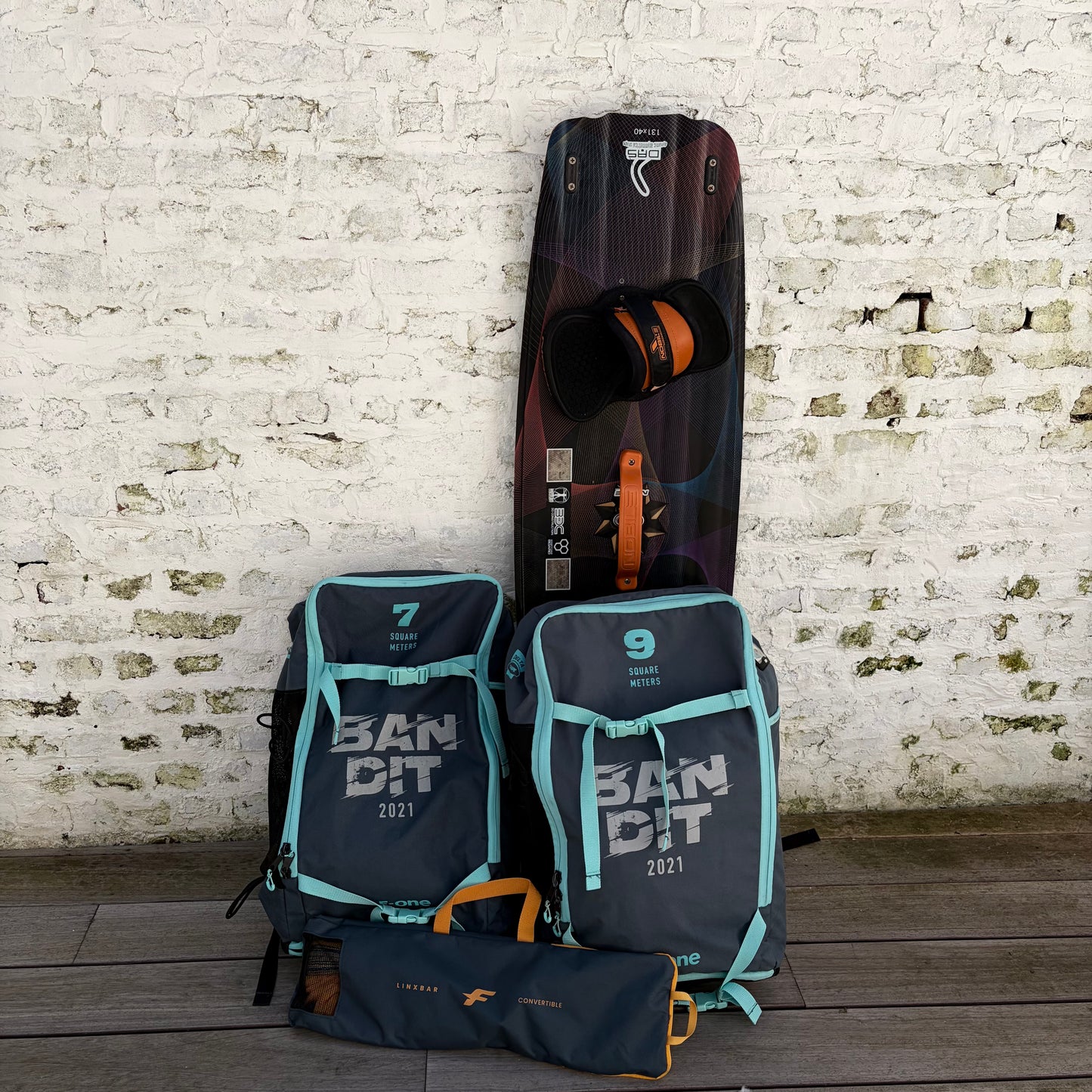 F-One Pack 7+9m BANDIT Kites w 2xbar+ Nobil Board 131x40 USED (Copy) | 21 - Kites (GRADE B)
