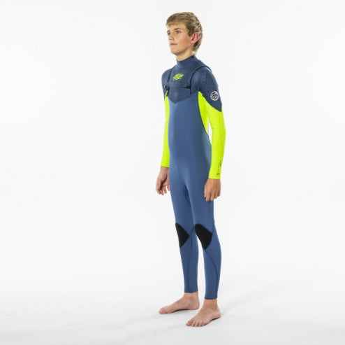 Rip Curl Junior Dawn Patrol 3/2 Chest Zip Wetsuit Blue Wsm5Kb - Fullsuit / Front-zip
