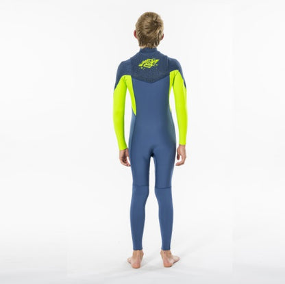 Rip Curl Junior Dawn Patrol 3/2 Chest Zip Wetsuit Blue Wsm5Kb - Fullsuit / Front-zip