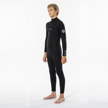 Rip Curl Junior Dawn Patrol 4/3 Chest Zip Wetsuit Black Wsm5Lb - Fullsuit / Front-zip