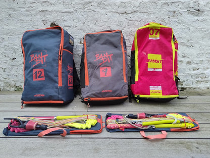 F-One Bandit 7m+9m+12m Kites with 2 bars USED