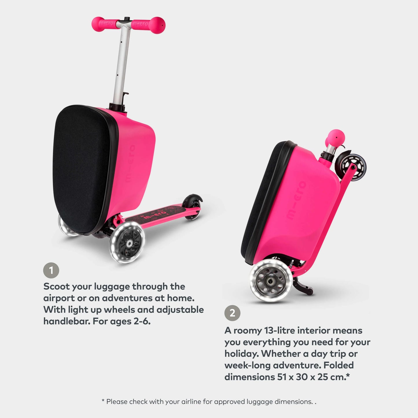Micro Scooter Luggage Junior LED - Scootcases
