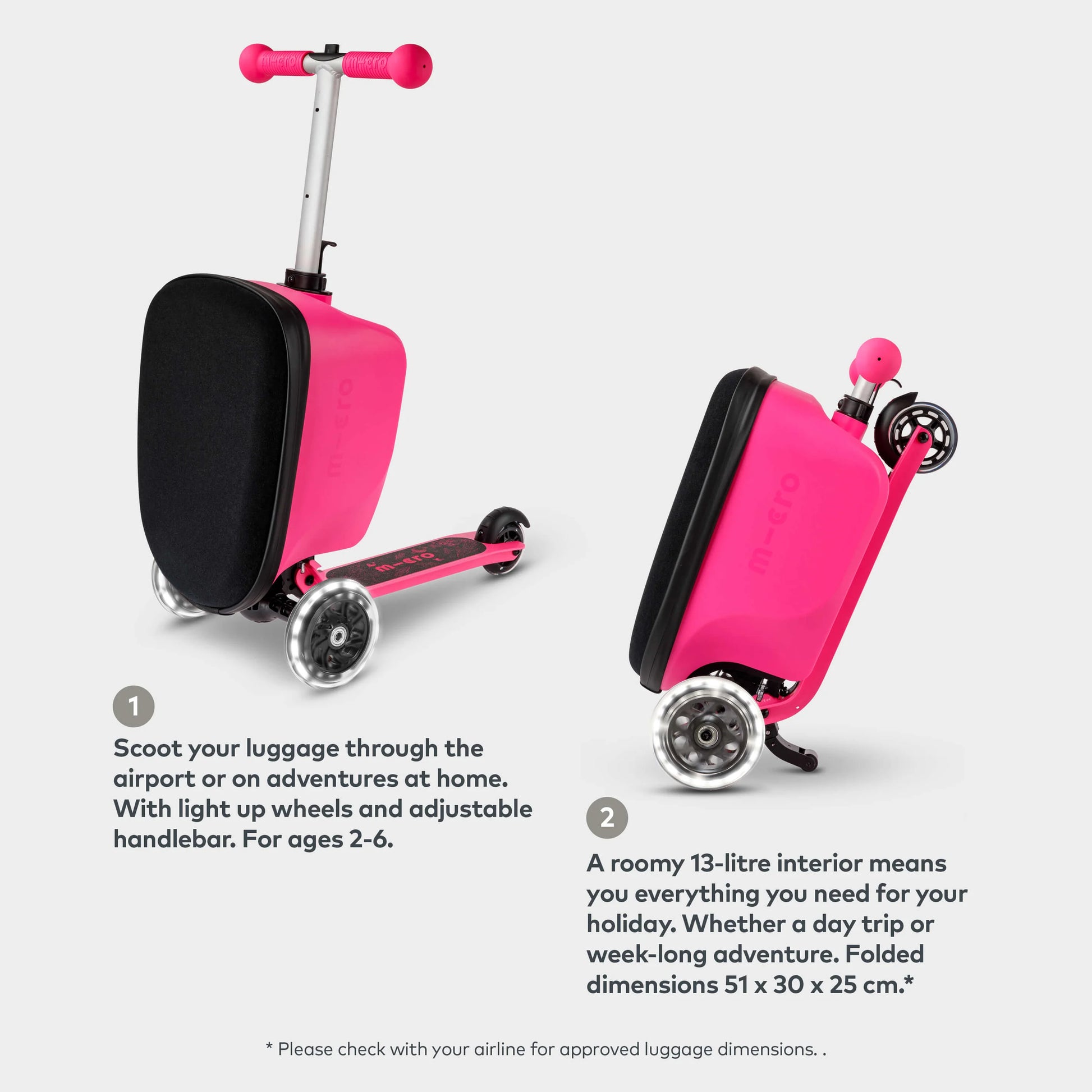 Micro Scooter Luggage Junior LED - Scootcases