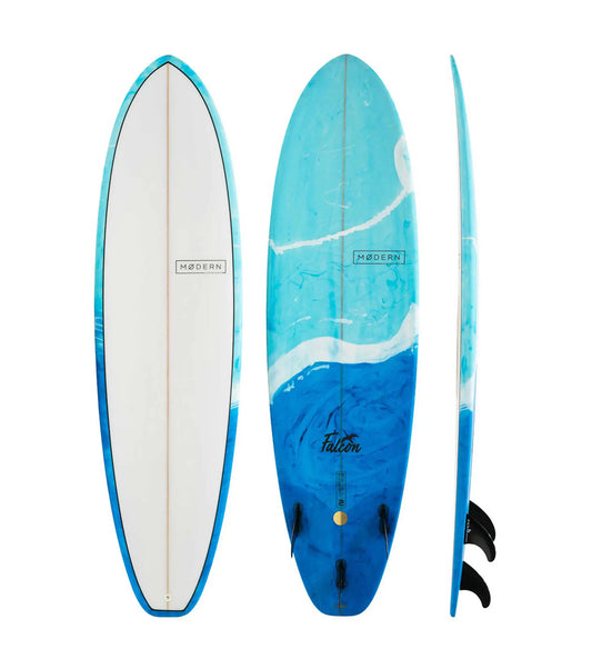 Modern Falcon PU - FCS II - 3 Fin - Blue Swirl FACTORY SECOND