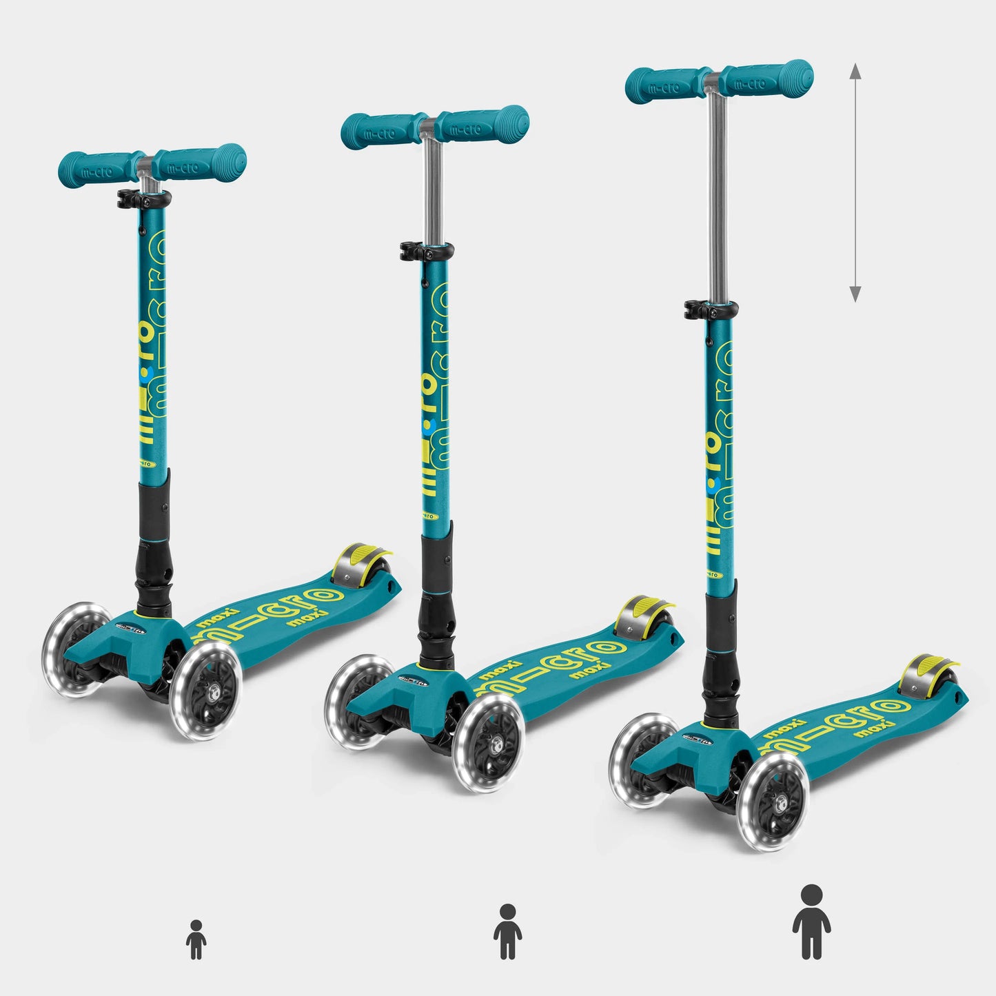 Micro MAXI Deluxe Foldable LED - 3 Wheel Steps