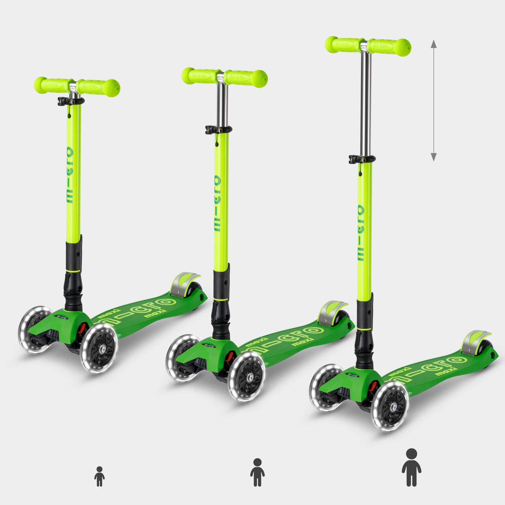 Micro MAXI Deluxe Foldable LED Neon - 3 Wheel Steps