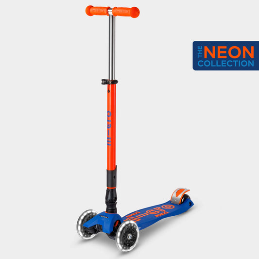 Micro MAXI Deluxe Foldable LED Neon - 3 Wheel Steps