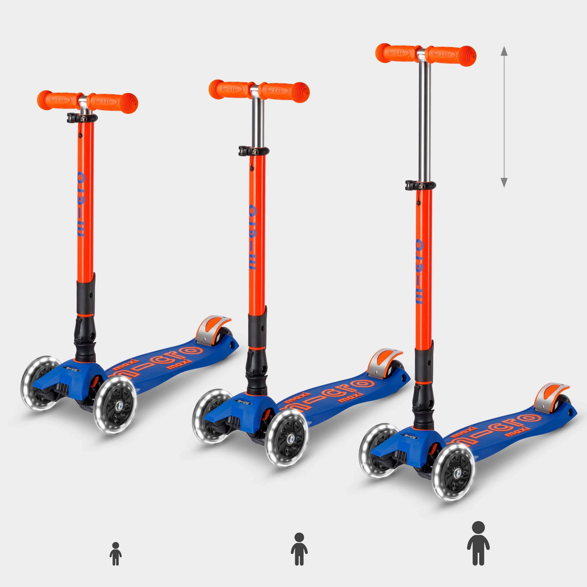 Micro MAXI Deluxe Foldable LED Neon - 3 Wheel Steps