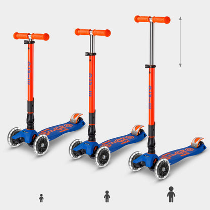 Micro MAXI Deluxe Foldable LED Neon - 3 Wheel Steps