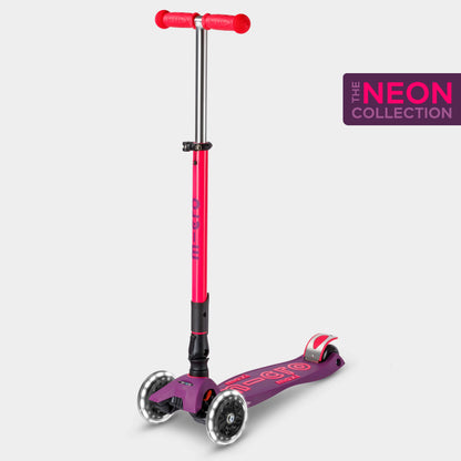 Micro MAXI Deluxe Foldable LED Neon - 3 Wheel Steps