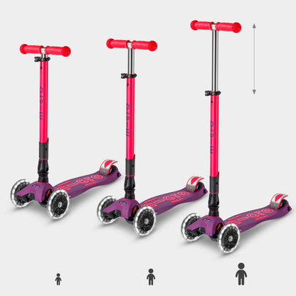 Micro MAXI Deluxe Foldable LED Neon - 3 Wheel Steps