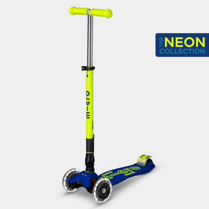 Micro MAXI Deluxe Foldable LED Neon - 3 Wheel Steps