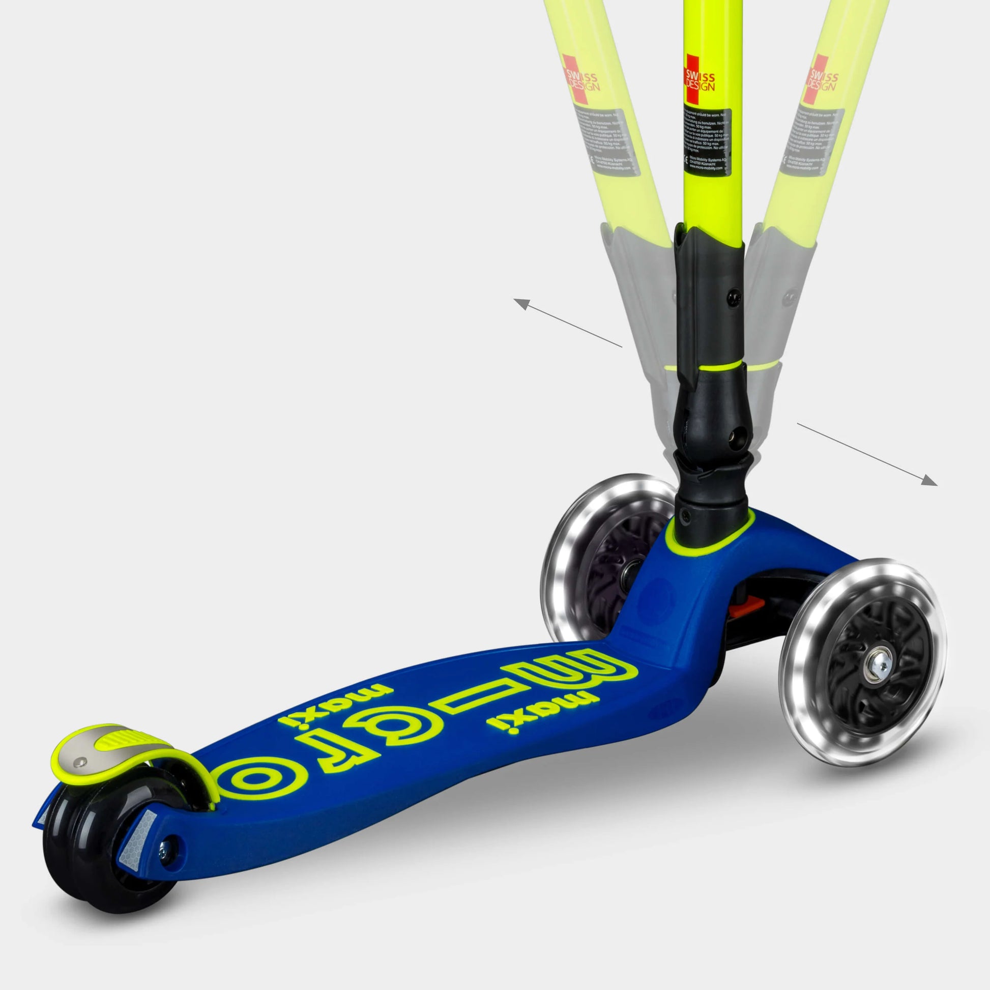 Micro MAXI Deluxe Foldable LED Neon - 3 Wheel Steps