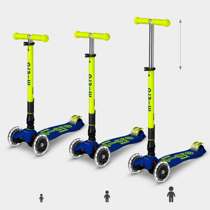 Micro MAXI Deluxe Foldable LED Neon - 3 Wheel Steps