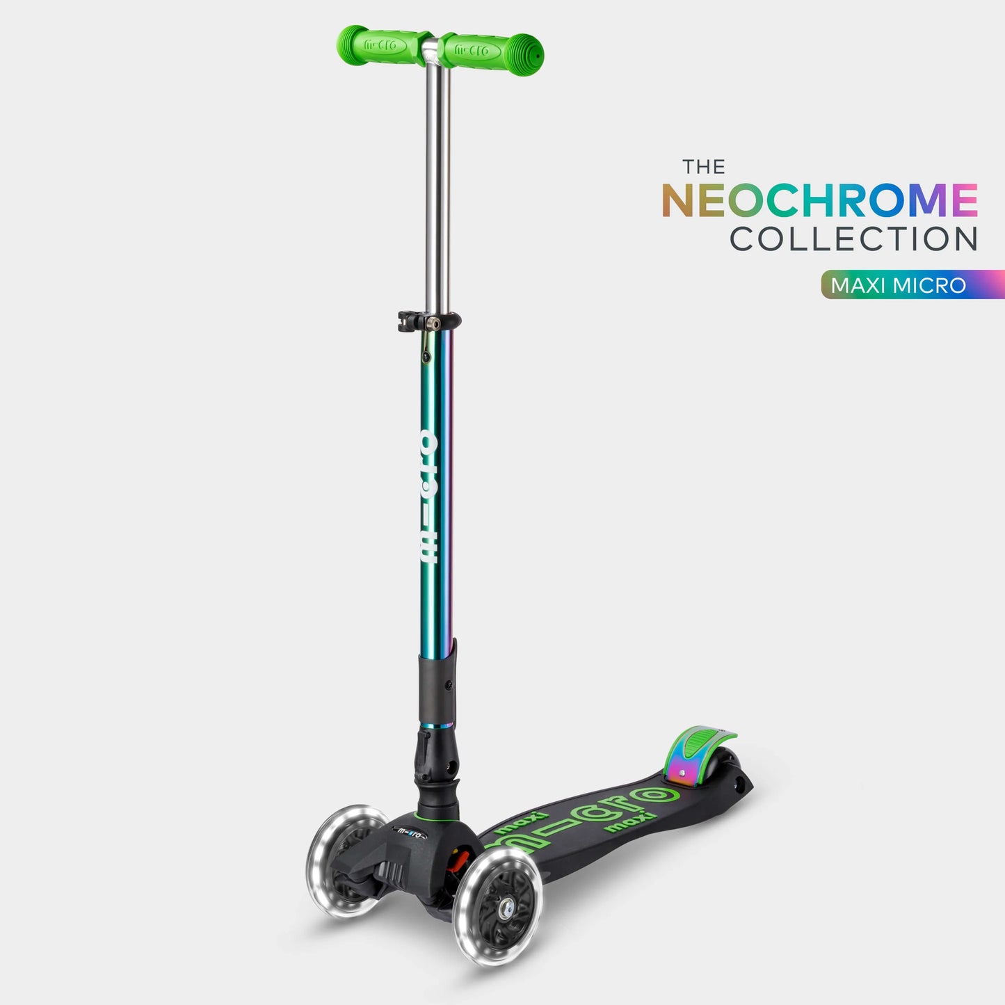 Micro MAXI Deluxe Foldable LED Neochrome - 3 Wheel Steps