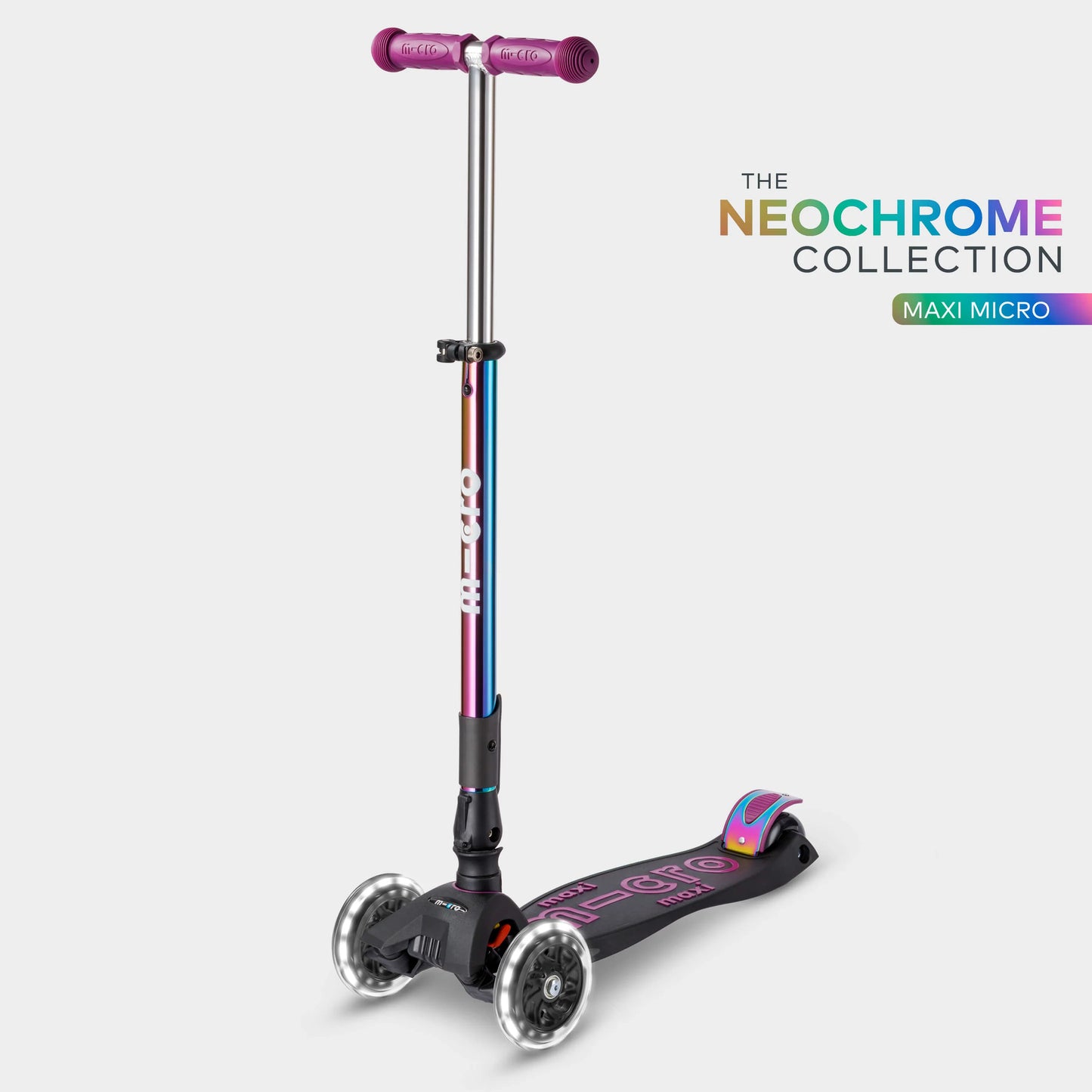 Micro MAXI Deluxe Foldable LED Neochrome - 3 Wheel Steps