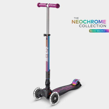 Micro MAXI Deluxe Foldable LED Neochrome - 3 Wheel Steps