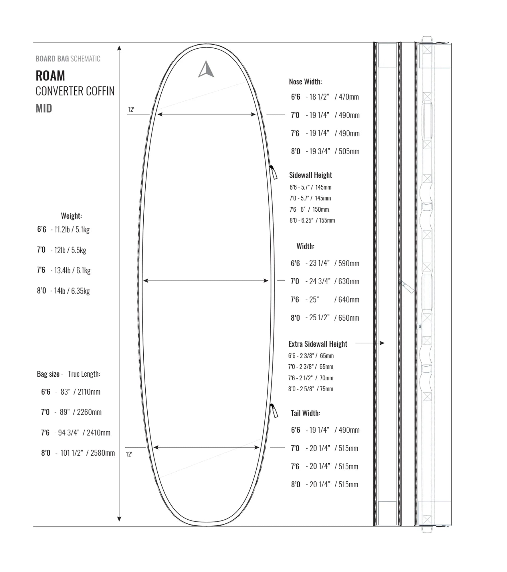 Roam Converter Coffin Board Bag - Coffin Bags