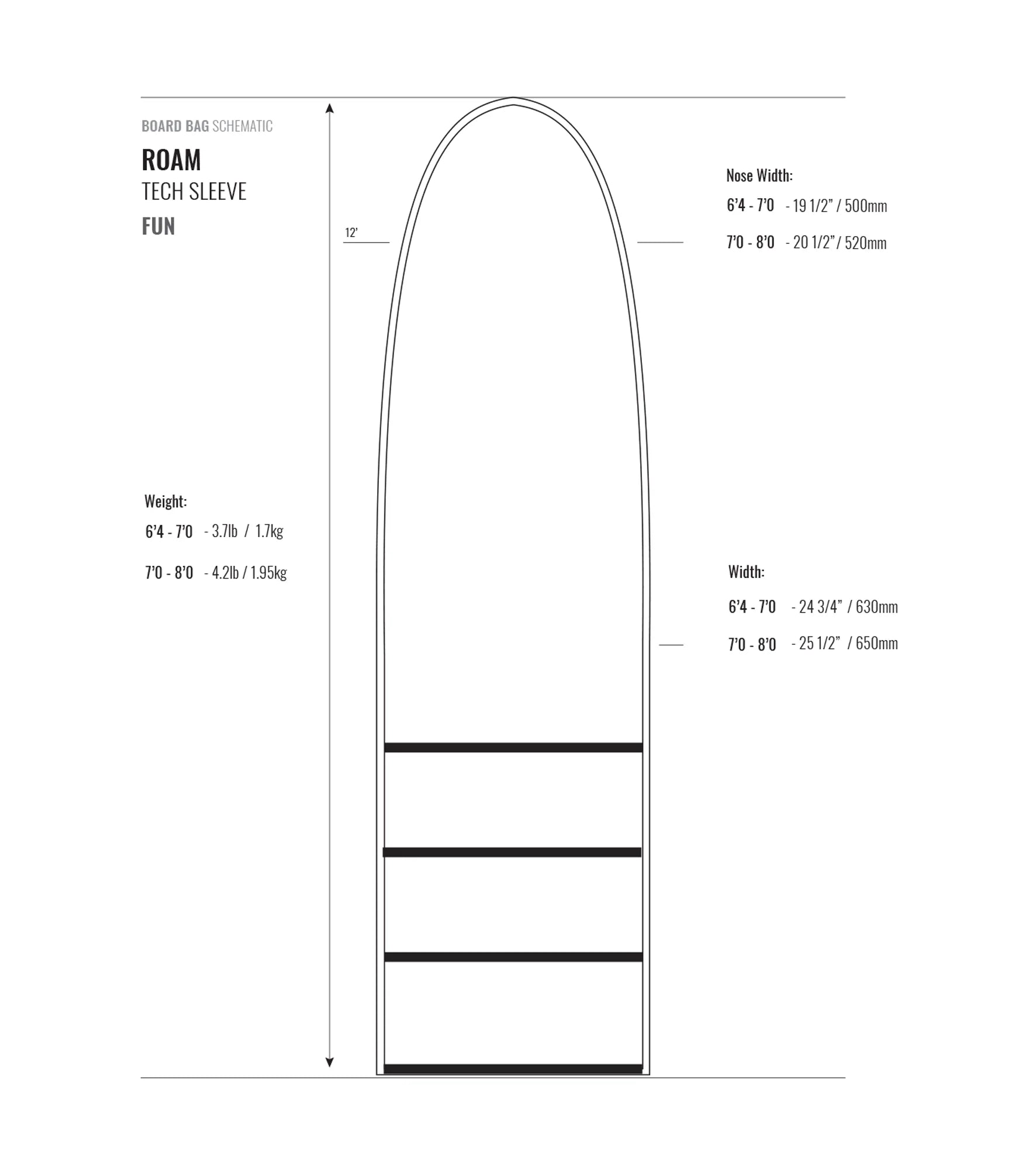 Roam Tech Sleeve Funboard Board Bag - Funboard Bags