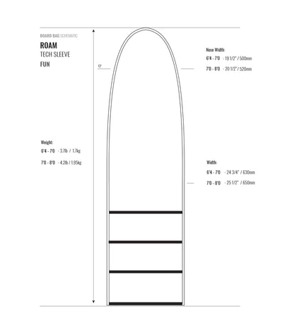 Roam Tech Sleeve Funboard Board Bag - Funboard Bags