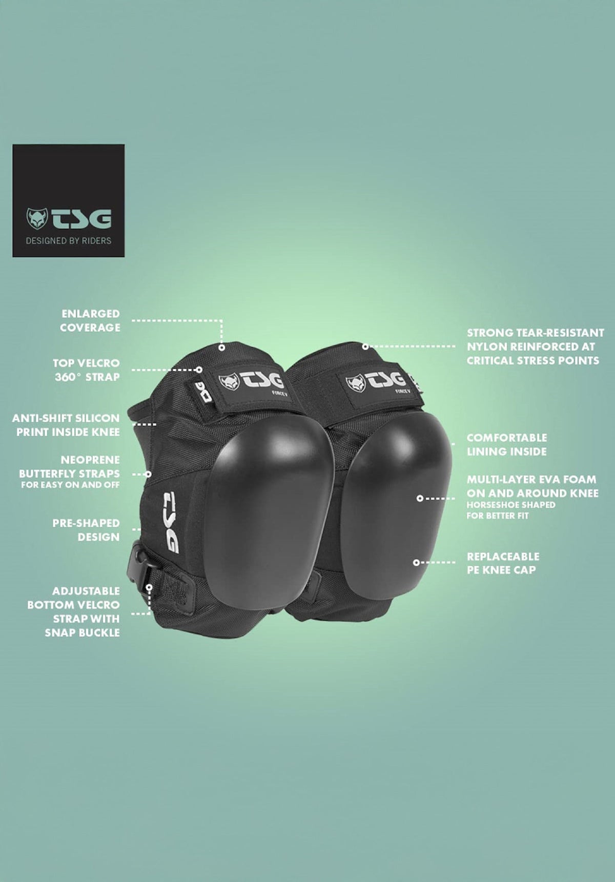 TSG Knee Pads Force V - Red