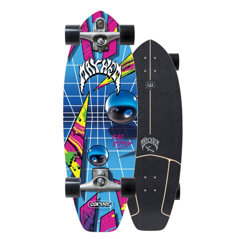 Carver x Lost Rad Ripper Neon 31" Surf Skate Complete - Surfskate Completes