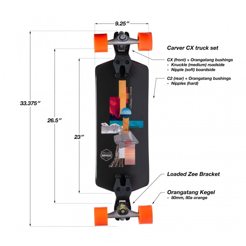 Loaded Fathom Surfskate 33" Surf Skate Complete - Surfskate Completes