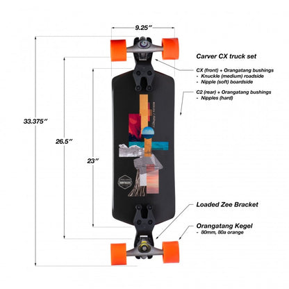 Loaded Fathom Surfskate 33" Surf Skate Complete - Surfskate Completes