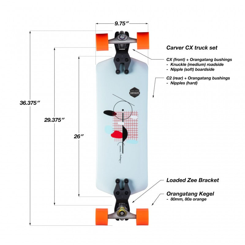 Loaded Tangent Surfskate 36" Surf Skate Complete - Surfskate Completes