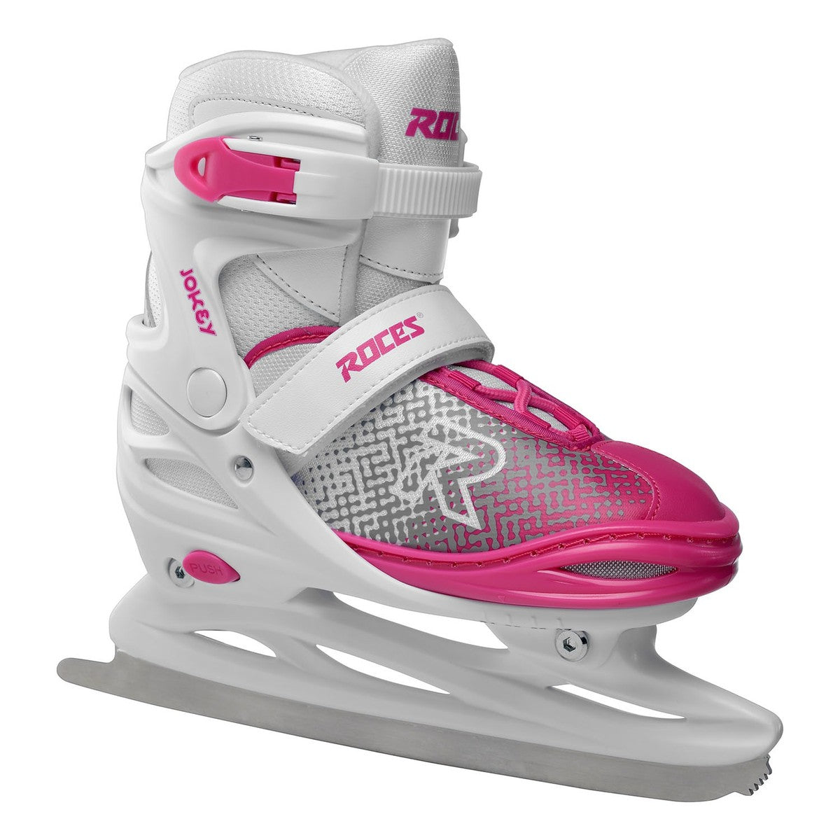 Roces Jokey Ice X Adjustable Ice Skates (White/Pink)