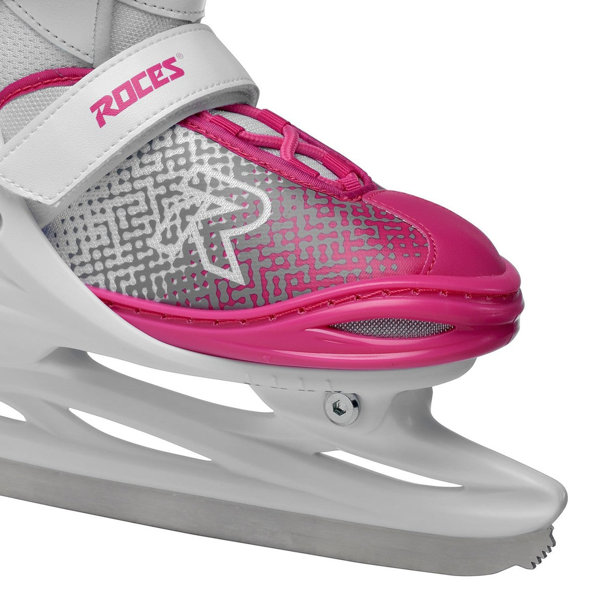 Roces Jokey Ice X Adjustable Ice Skates (White/Pink)