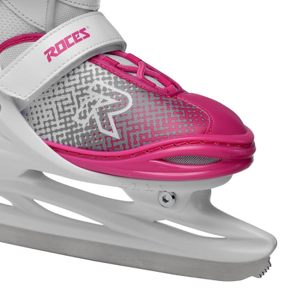 Roces Jokey Ice X Adjustable Ice Skates (White/Pink)