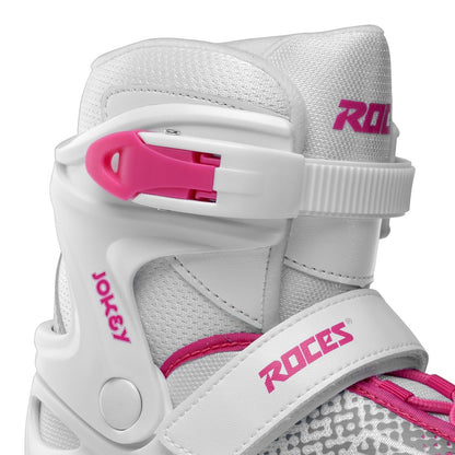Roces Jokey Ice X Adjustable Ice Skates (White/Pink)