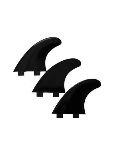 Devoted Thruster Fin Set Nylon Dual Tab Black - FCS/Thruster