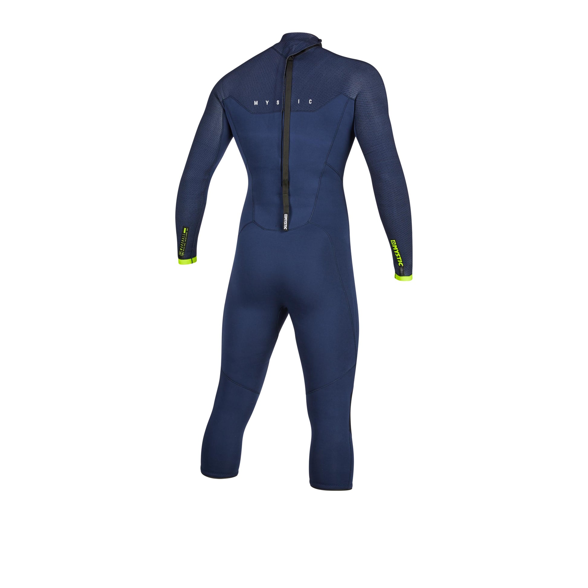 Mystic Marshall Longarm Shortleg 4/3 Bzip Navy/Lime - Long Arm / Back-zip