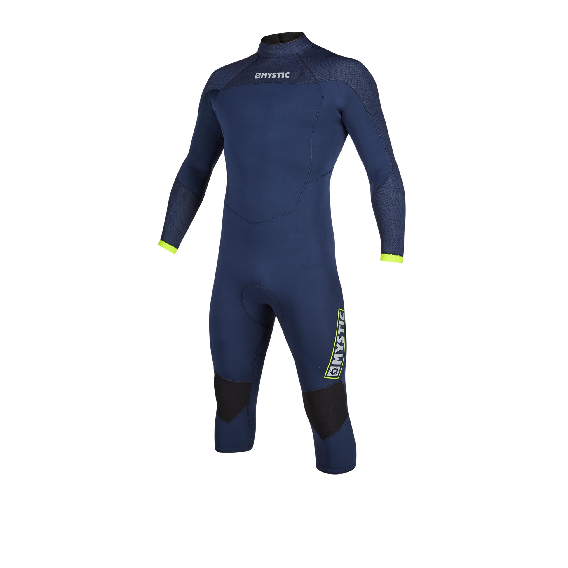 Mystic Marshall Longarm Shortleg 4/3 Bzip Navy/Lime - Long Arm / Back-zip